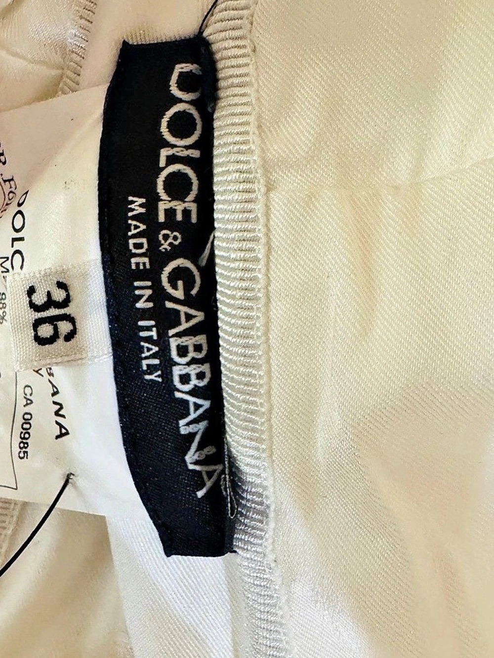 Dolce & Gabbana White Denim Bustier Corset Midi Dress in Cream Size 36 - Picture 4 of 5